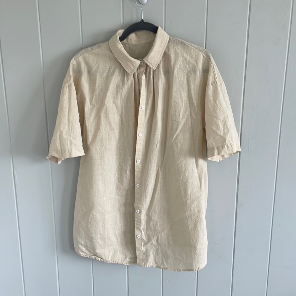 Cream button up shirt